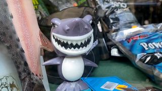 Ein Palstikhai steht in einem Schaufenster (Foto: rbb 88.8)