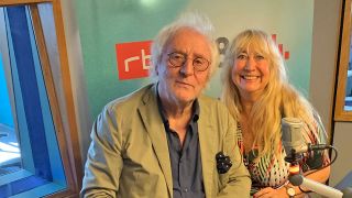 Günther Maria Halmer und rbb 88.8 Moderatorin Marion Hanel (Quelle: rbb/Marion Hanel)